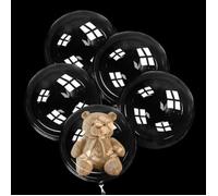 5 PCS Bobo Balloons, 30 Inch Clear Balloons to Fill, Wide Opening Bubble Stuffing Balloon, Pre-Stretched Design for Birthday Wedding Performances Decorations
