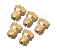 5 PCS Brass Gas Stove Nozzle Set for LPGConversion, M6 x 0.75 Thread Propane Injectors with Sizes 0.5/0.65/0.7/0.87/0.95mm