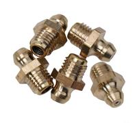 5 Pcs Brass Straight Hydraulic Grease Fitting Accessories M8 X 1 Mm Thread Compatible With Most Mechanical Equipment Industrial Applications High Hardness Oil Leakproof Design For Bearing Maintenance