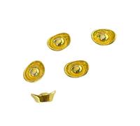 5 Pcs Bright Golden New Year Nails Art Charm Fortunes Ingot Charm Rhinestones Decorations