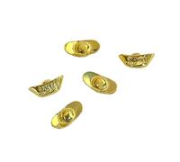 5 Pcs Bright Golden New Year Nails Art Charm Fortunes Ingot Charm Rhinestones Decorations