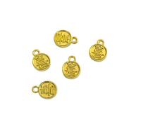 5 Pcs Bright Golden New Year Nails Art Charm Fortunes Ingot Charm Rhinestones Decorations