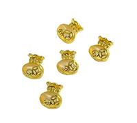 5 Pcs Bright Golden New Year Nails Art Charm Fortunes Ingot Charm Rhinestones Decorations