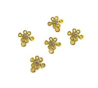 5 Pcs Bright Golden New Year Nails Charm Rhinestones Fortunes Ingot Art Charm Decorations