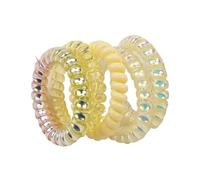 5 PCS Bright Shining Telephone Line Wire Elastic Hair Bands Tie Gum Headwear Ponytail Holder, Women Hair Accessories(Yellow)