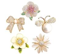 5 PCS Brooches for Women UK, Vintage Elegant Modesty Pins, Fashionable Light Luxury Brooch Pin for Shirts, Cardigan Dress and Clothing Accessories