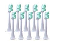 5 PCS Brush Heads, Compatible with Xiaomi, T300 T500 T700 | Plastic soft toothbrush nozzles for adults(10 green)