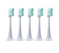 5 PCS Brush Heads, Compatible with Xiaomi, T300 T500 T700 | Plastic soft toothbrush nozzles for adults(5 green)