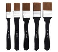 5 PCS Brushes for Acrylic Painting, Black Wide Flat Paint Brushes Nylon Chip Brushes Artist Varnish Brush Art Paintbrush Sets for Applying Gesso Acrylic Paints Oil Paints Watercolor