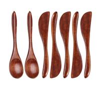 5 Pcs Butter Knives and 2 Pcs Wooden Spoons, Household Cutlery, Creative Wooden Cutlery, Durable Cutlery, Butter Spreader