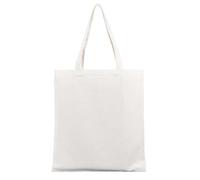 5 Pcs Canvas Shopping Bags Blank Folding Cotton Shoulder Tote Bag Reusable Grocery Handbag For shopping and travelling(White,31x36cm)