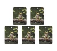 5 Pcs Car Air Fresheners Hanging Fragrance Scented Cards Auto Tablets Rearview Mirror Pendant Peace Tree Frog Car Fresheners for Auto Interior Bedroom Wardrobe Shoe Cabinet