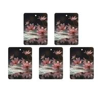 5 Pcs Car Air Fresheners Hanging Scented Cards for Cars Flowers on Sheet Music Car Air Fresheners Cars Interior Decoration Fragrance Scented Cards for Rearview Mirror Auto Accessories