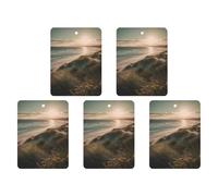 5 Pcs Car Air Fresheners Hanging Scented Cards for Cars Grass by The Seaside Car Air Fresheners Cars Interior Decoration Fragrance Scented Cards for Rearview Mirror Auto Accessories