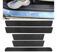 5 Pcs Car Door Sill Protector for VW Touareg III (CR) 2023 2024 2025, Carbon Fiber Threshold Protective Film Kick Plate Cover Sticker Welcome Pedal Scuff