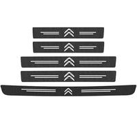 5 Pcs Car Door Sill Protector Strips for Citroen C4 III 2020-2024 2024-, Premium Carbon Fiber Sill Protectors Carbon Fiber Threshold Protective Stickers