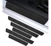 5 Pcs Car Door Sill Protector Strips for Seat Arona 2025-2021, Scuff Plate Covers Anti-Scratch Welcome Pedal Protector Cover Car Styling Accessories,A/Black