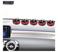 5 Pcs Car Fragrance Diffuser, Solar-Powered Smart Car Air Freshener with Fragrance Chips, Fast Odor Neutralization, Pure & Safe, Ideal for Drivers, Gift for Men & Women (Red)