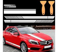 5 PCS Car Hood Stripe Decal Stickers for Audi A8 Limousine D5 4N I 2017-2024, Side Skirt PVC Racing Stripe Graphic Sticker Side Skirts Sticker,White