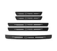5 PCS Car Sill Protectors Strips for Mazda 3 2 6 Atenza Axela Mx3 Mx5 Cx-5 Cx-3, Carbon Fiber Car Door Sill Protector Cover Welcome Pedal Protector Cover