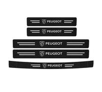 5 Pcs Car Sill Protectors Strips for Peugeot 207CC 208 308 308CC 508 2008 3008 5008, Carbon Fiber Door Sill Kick Plate Protector Covers Rear Bumper Protector Stickers