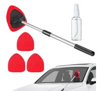 5 Pcs Car Windscreen Cleaner Tool with Spray Bottle and 3 Reusable Microfiber Pads, Extendable & Telescopic Handle Car Windshield Cleaning Brush, Defogger for Inside Glass Wiper, Bathroom