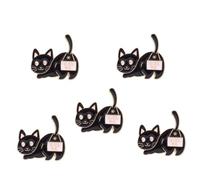 5 pcs Cartoon Black Cat Enamel Brooch Fun Kitten Kiss Me Cute Animal Alloy Badge Clothes Bag Pin Jewelry Accessories Gift for Friends