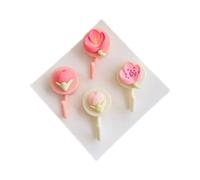 5 Pcs Cartoon Self Adhesive Hooks Cute Flower Tulip Hooks Stick Strong Wall Hanger for Kids Hanging Clothes Coat Towel Key Bag Home (Tulip)