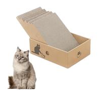 5 Pcs Cat Scratching Board with Box, Reversible Scratch Pad, Corrugated Scratching Lounge for Indoor Kitty to Rest Play, 5 in 1 Cat Scratching Pad