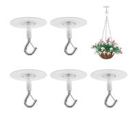 5 PCS Ceiling Hooks for Hanging Plants Heavy Duty Ceiling Mount Hook Sticky Hooks Extra Strong for Forhitching Plants Bird Feeders Wind Chimes Lanterns Planters Outdoor Decoration Hooks Silvery