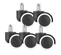 5 Pcs Chair Caster Wheel Office Chair Wheels Replacement Nylon Chair Casters 11mm x 2m Stem Size,Floor Protecting with Anti Scrap Functionfor Wooden, Laminate, Tile Floors