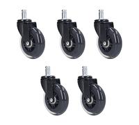 5 Pcs Chair Rotate Wheel, Office Chair Caster, 3in 360 Degree Noise Free Scratch Resistant Straight Caster Wheel with Polyurethane Tread for Office Computer Gaming Chair