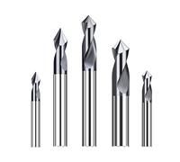 5 Pcs Chamfer End Mill CNC Carving Bits 90 Degrees 2-12mm V Groove Center Bit Router Milling Cutter Carbide for Wood/Alloy Steels(5pcs 5xd5x50l)