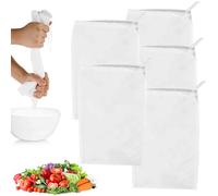5 PCS Cheese Cloths for Straining, Straining Nut Milk Bag, Nylon White Strainer, Filter Nut Milk Bags Nylon White Filter, Suitable for Home Brewing Hops Grain Fruit Cider Wine