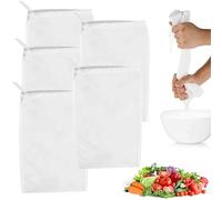5 PCS Cheese Cloths for Straining, Straining Nut Milk Bag, Nylon White Strainer, Filter Nut Milk Bags Nylon White Filter, Suitable for Home Brewing Hops Grain Fruit Cider Wine