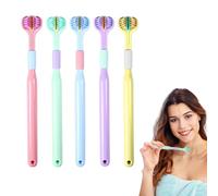 5 pcs Children's Toothbrushes, Three Sided Toothbrush Angle Bristles, Easy Grip Handle, Soft Toothbrush Bristles, Suitable for Over 2 Years Old -Multicolor