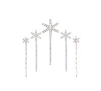 5 PCS Christmas Hair Pins for Women Snowflake Crystal Rhinestone Bobby Pins for Wedding Sparkly Star Hair Clips Barrettes Bridal Flower Girls Bobby Pins Accessories Birthday Decorative Hairpins