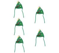 5 Pcs Christmas Pet Hat Pet Head Accessories Pet Birthday Hat Cat Christmas Outfit Kitten Puppy Hat Christmas Tree Hat for Dog Pet Party Costume Red Pet Hat Pet Supplies Polyester BESPORTBLE