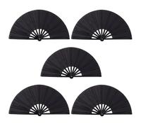 5 Pcs Clack Fans for Line Dancing, ABS Plastic Bone Kung Fu Tai Chi Performance Folding Prop, Dance Clap Hand Fan, 11 in 28 cm Folded, 20.9 in 53 cm Opened, for Stage Practice and Rehearsal