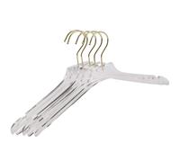 5 Pcs Clear Acrylic Clothes Hanger with , Transparent Shirts Dress Notches for Lady Kids L