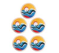 5 Pcs Clothing Repair Patches Iron on Polyester Appliques Five Pack | Embroidery Style, for Shoes and Bag Repair or Embellishing, Easy Use, Mending Reinforcement