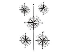 5 Pcs Compass Herbal Temporary Tattoo Sticker For Men And Women Waterproof Long-Lasting Arm Simulation Tattoo Semi-Permanent Cannot Be Washed Off