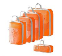 5 Pcs Compression Packing Cubes for Suitcases, See Through Mesh Compression Cubes for Luggage, Lightweight Extensible Travel Bags Organizer