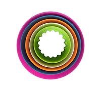 5 Pcs Cookie Cutters Shapes Baking Set, Circle Shape Biscuit Plastic Molds Cutters for Kitchen Baking Birthday Christmas