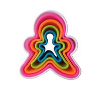 5 Pcs Cookie Cutters Shapes Baking Set, Gingerbread Man Shape Biscuit Plastic Molds Cutters for Kitchen Baking Birthday Christmas