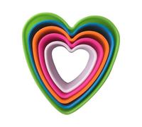 5 Pcs Cookie Cutters Shapes Baking Set, Heart Shape Biscuit Plastic Molds Cutters for Kitchen Baking Birthday Christmas