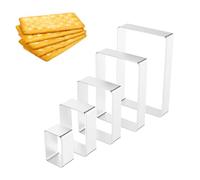5 Pcs Cookie Cutters,Stainless Steel Metal Rectangle Shape Pastry Cutters Moulds Biscuit Cutters Scone Cutters Set for Baking Cookie Cake Sandwiches Cutter Tool Set DIY Cake Decorating