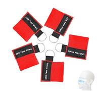 5 PCS Cpr Face Shields, Resuscitation Face Shield First Aid, Disposable Cpr Mask, for First Aid Cardiac Resuscitation Training(Red)
