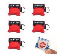 5 Pcs Cpr Face Shields,Resuscitation Face Shield First Aid Keyring Portable Choking Rescue Device,Mask Mouth Emergency Pocket Safety Visors Ring Accessories,for Paramedic Medical Oxygen Rescue Visor