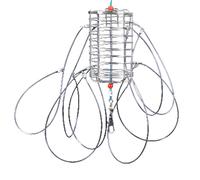 5 Pcs Crab Traps with Bait Cage, Stainless Steel Crab Pots, 8 Loop Design, Portable Crab Traps for Sea Crabs, Dungeness Crabbing, Baited Crab Catching, for Fresh and Saltwater Use